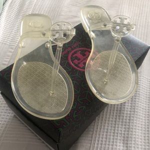 Tory Burch Clear Miller flat thong size 8